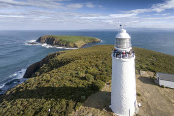 The views from the balcony are stunning at Cape Bruny